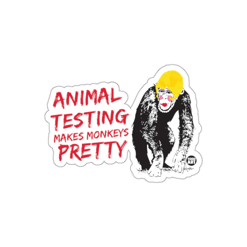 Load image into Gallery viewer, Animal Testing Makes Monkeys Pretty Sticker
