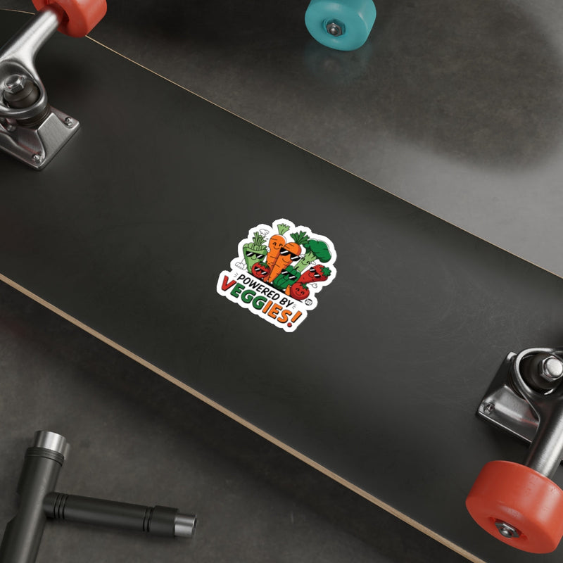 Load image into Gallery viewer, Powered by Veggies Sticker for Skateboards and Laptops
