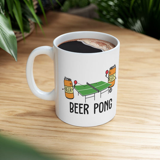 Beer Pong Design Coffee Mug for Fun Drinking Game