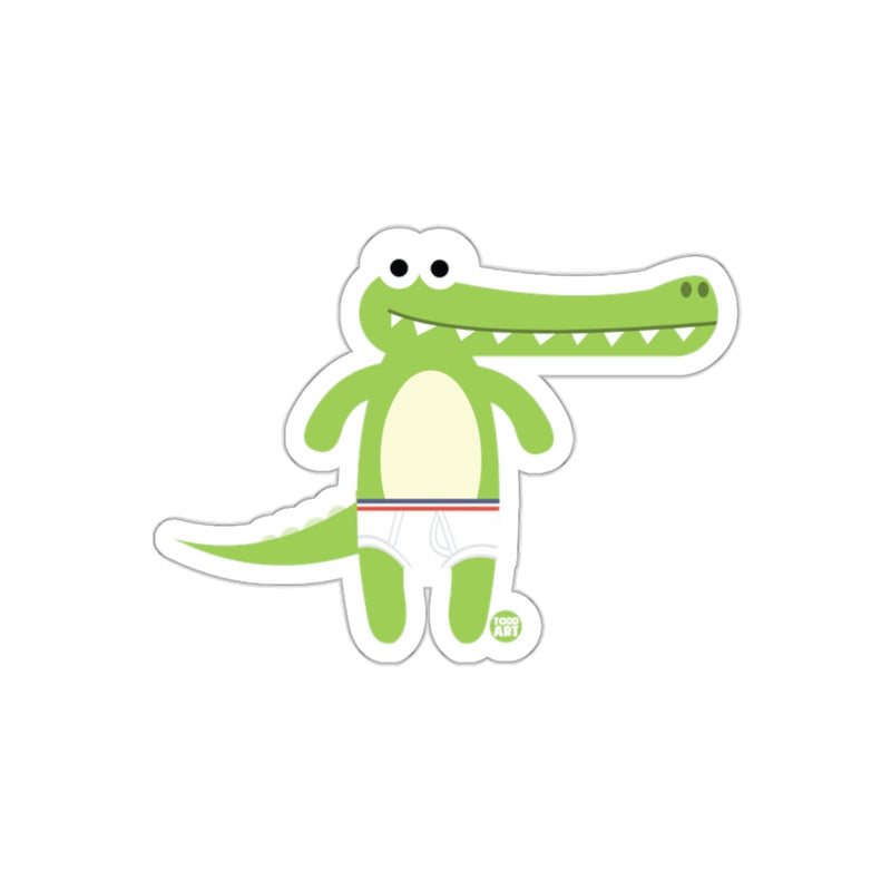 Load image into Gallery viewer, Cute Cartoon Alligator in Underwear Sticker Design

