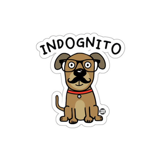 Indognito Funny Dog with Glasses and Mustache Sticker