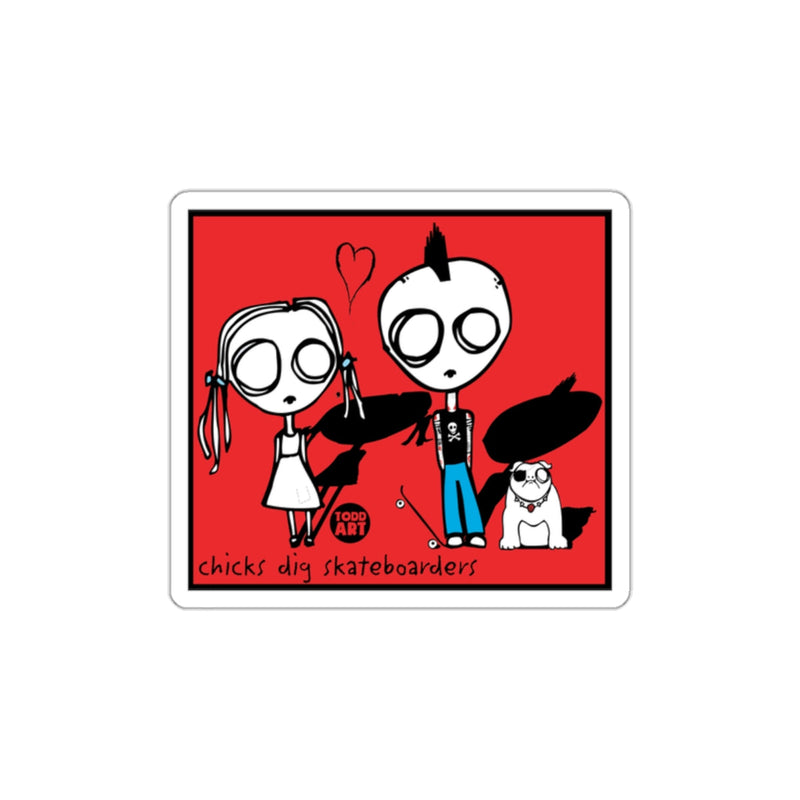 Load image into Gallery viewer, Chicks Dig Skateboarders Todd Art Sticker Product
