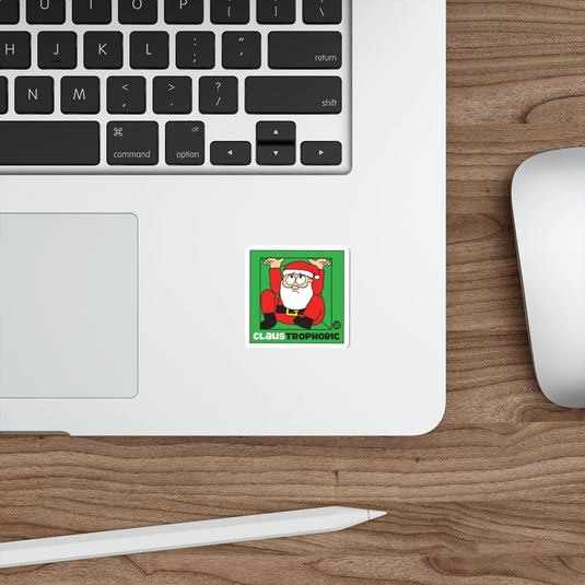 Santa Claus Sticker Claustrophobic Funny Christmas Design