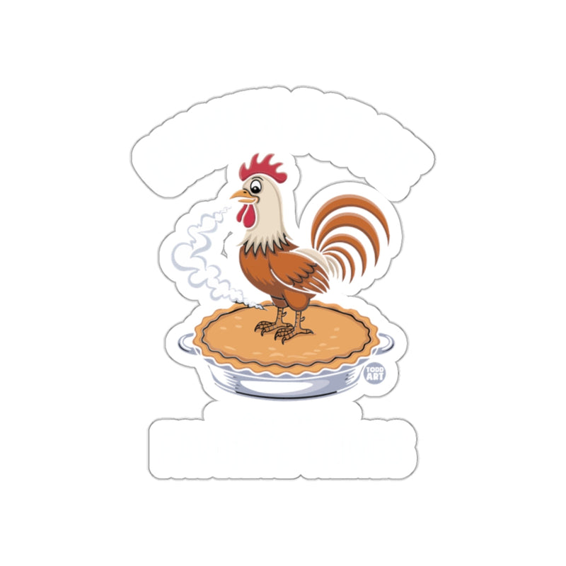 Load image into Gallery viewer, Funny Rooster with Pie Artwork Sticker Product
