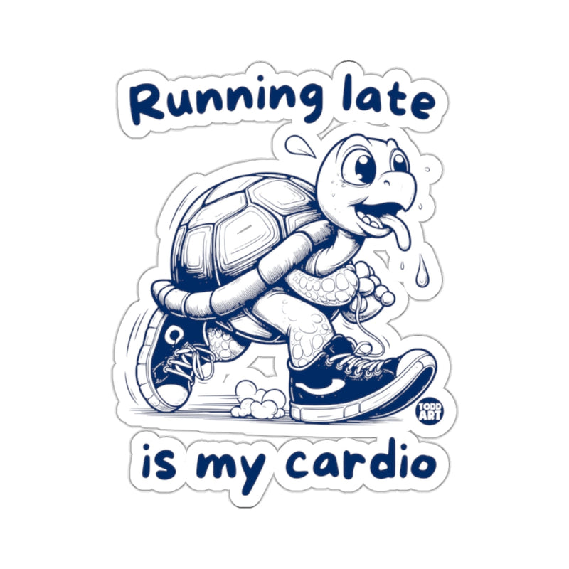 Load image into Gallery viewer, Running late is my cardio funny turtle design 
