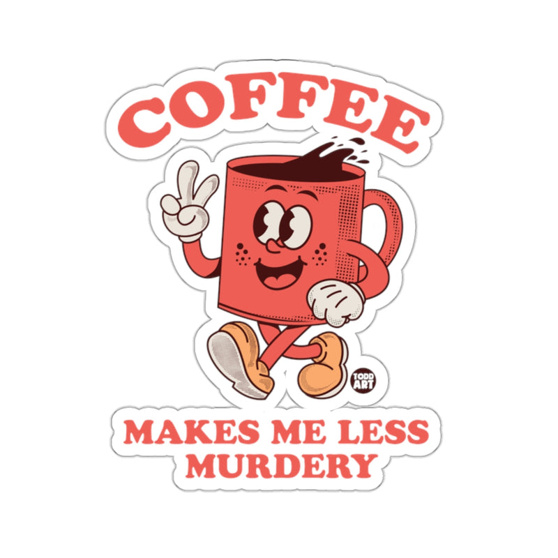 Load image into Gallery viewer, Coffee Mug Character Peace Sign Makes Me Less Murdery 
