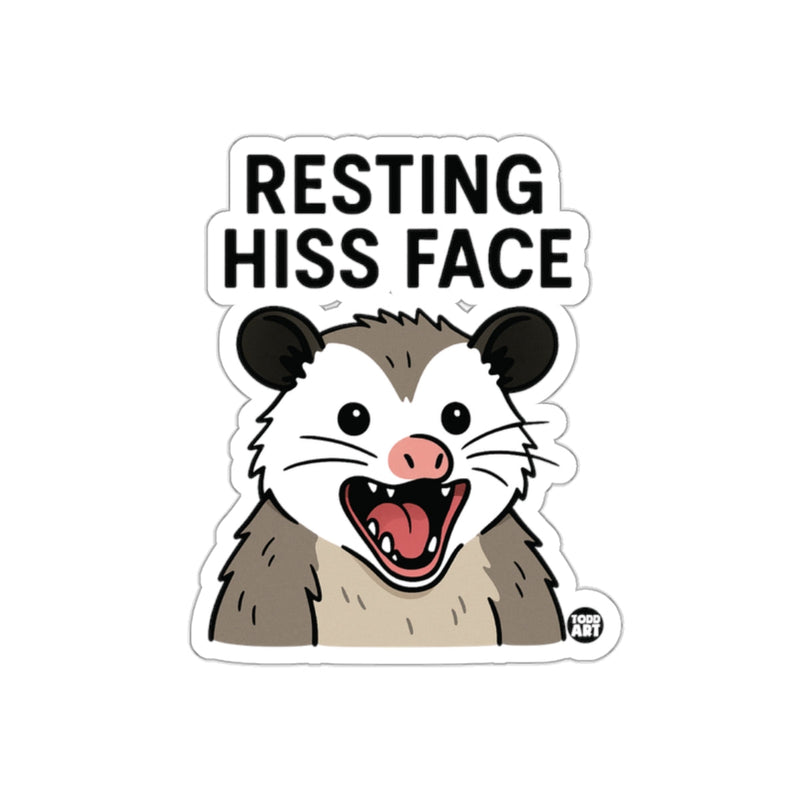 Load image into Gallery viewer, Resting Hiss Face Funny Possum Animal Pun sticker
