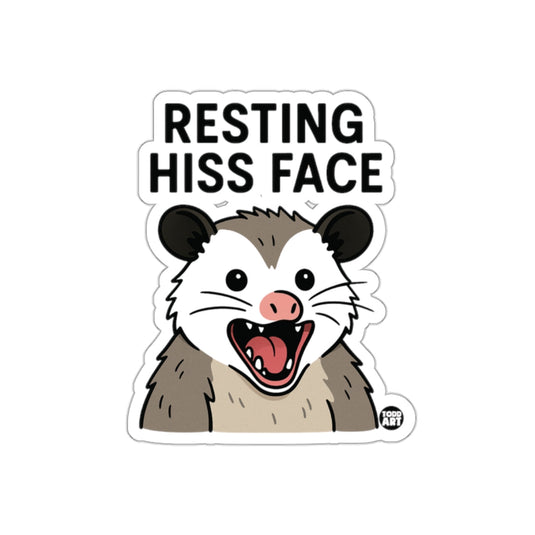 Resting Hiss Face Funny Possum Animal Pun sticker