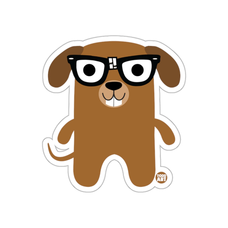 Load image into Gallery viewer, Cute Cartoon Dog with Glasses Illustration Sticker
