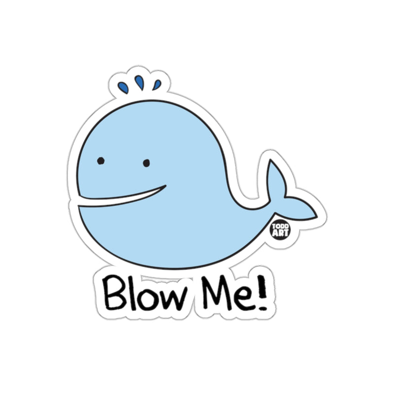 Load image into Gallery viewer, Cute Blue Whale Blow Me Todd Art Sticker
