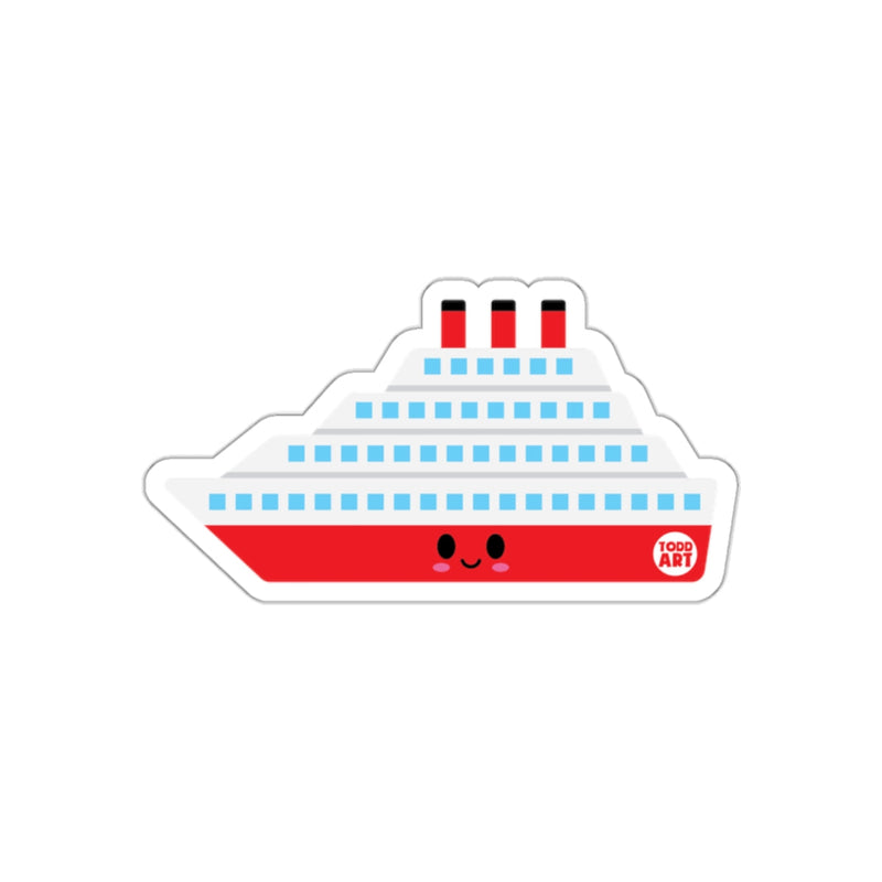 Load image into Gallery viewer, Cute Smiling Cruise Ship Sticker for Kids and Adults
