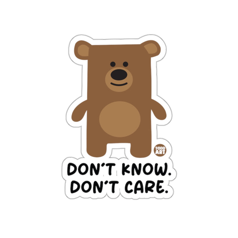 Load image into Gallery viewer, Don't Know Don't Care Bear Sticker Design

