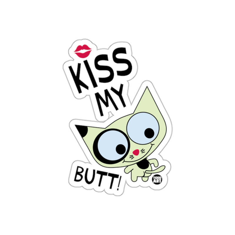 Load image into Gallery viewer, Kiss My Butt Funny Cartoon Cat Sticker
