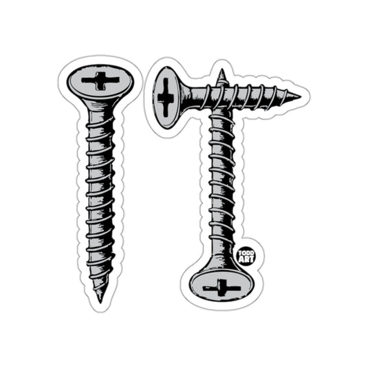 Detailed Screw Illustration Decorative Sticker Set