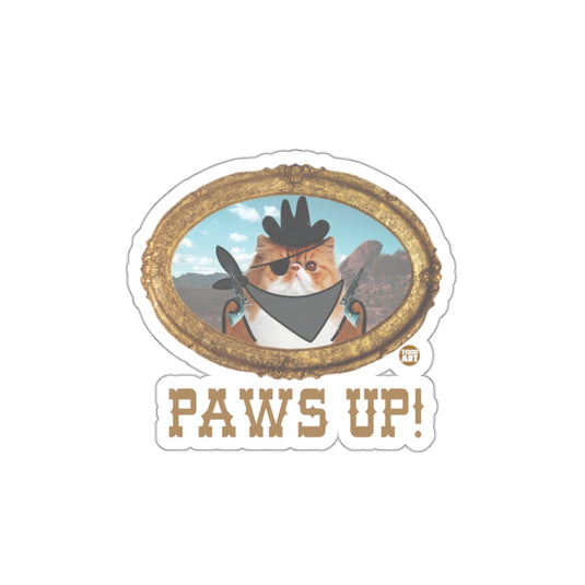 Paws Up Cowboy Cat with Eyepatch Sticker Art Decor