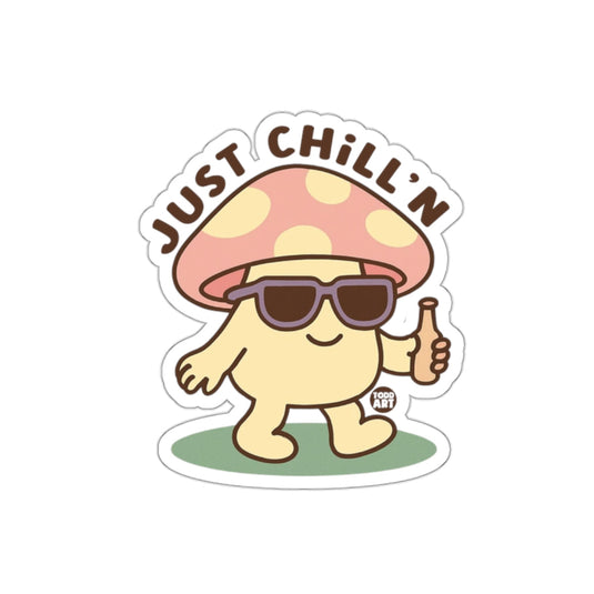 Just Chill'n Cute Mushroom Character Sticker Artwork