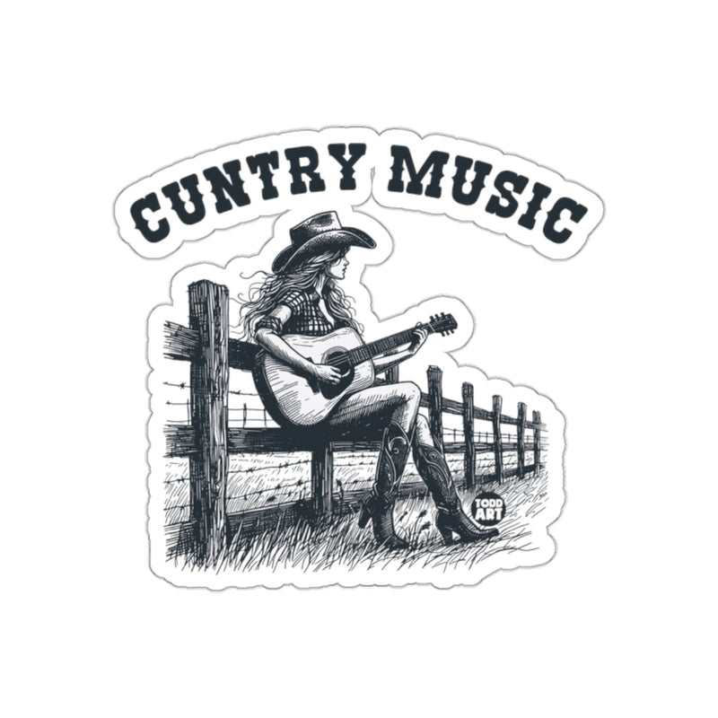 Load image into Gallery viewer, Country Music Cowgirl Playing Guitar Design Sticker
