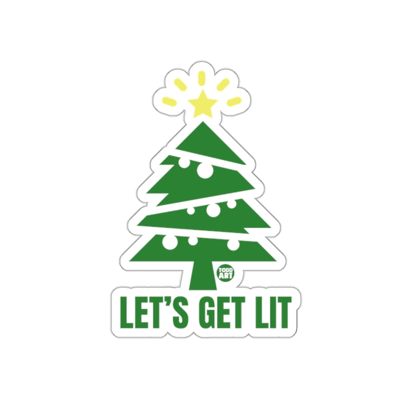 Load image into Gallery viewer, Let's Get Lit Christmas Tree Sticker Holiday Decor
