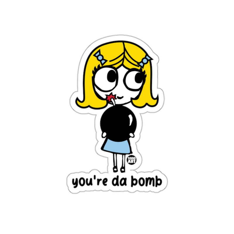 Load image into Gallery viewer, Cute Cartoon Girl You're Da Bomb Sticker
