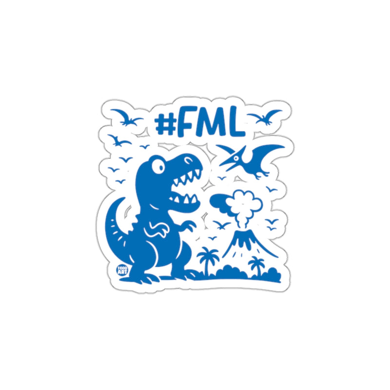 Load image into Gallery viewer, #FML T-Rex and Pterodactyl Volcano Scene Sticker
