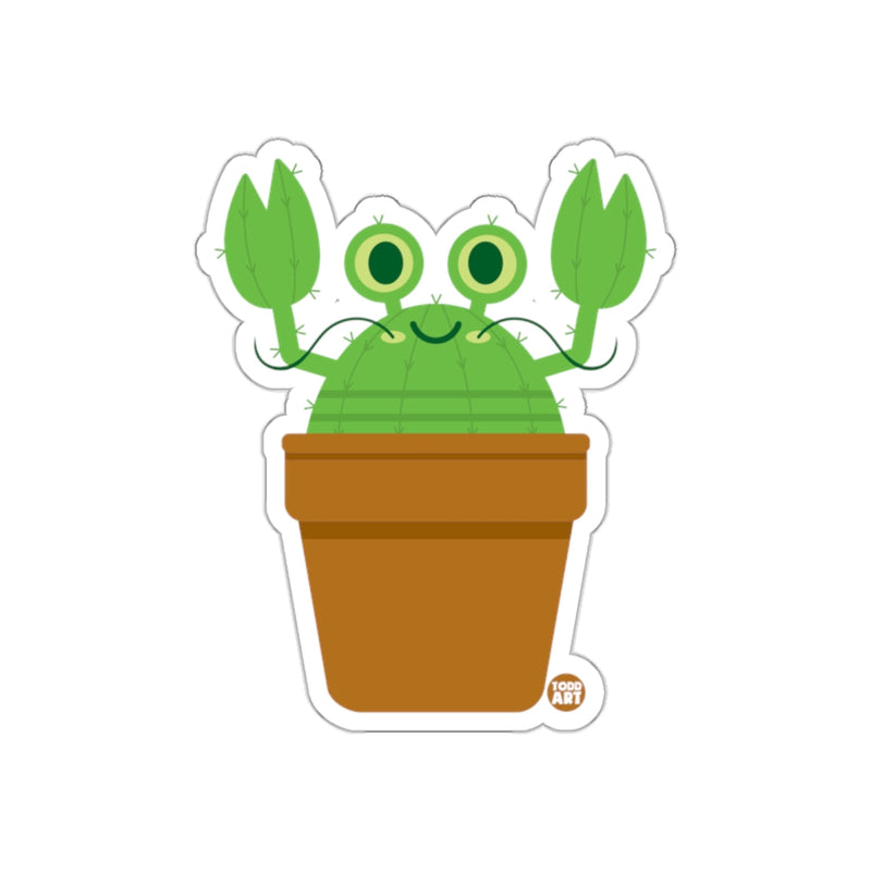 Load image into Gallery viewer, Cute Smiling Cactus in Pot with Googly Eyes Sticker
