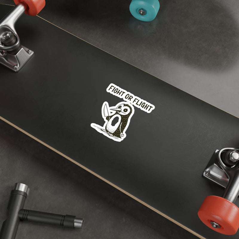 Load image into Gallery viewer, Fight Or Flight Penguin Knife Character Sticker 
