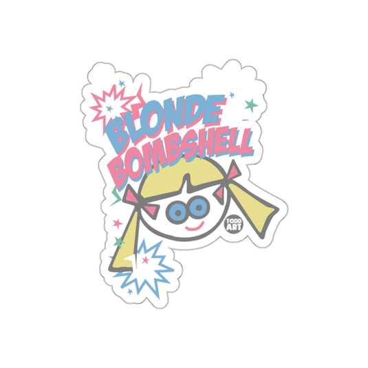 Blonde Bombshell Cartoon Character Sticker