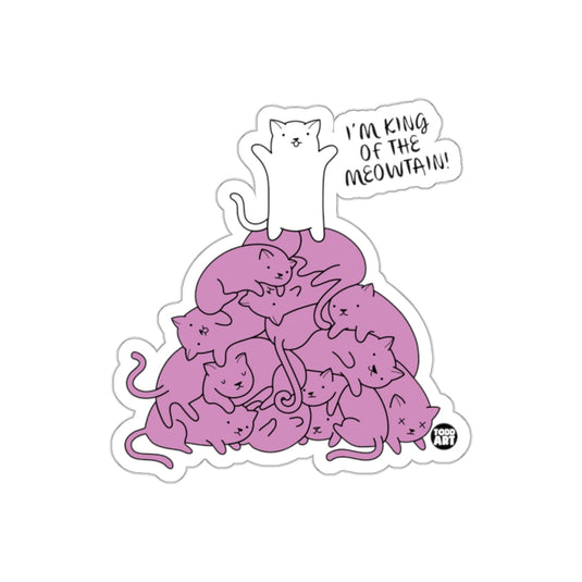 King of the Meowtain Cute Cat Pile sticker