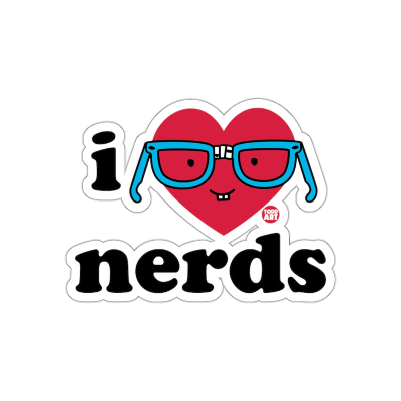 Load image into Gallery viewer, I Love Nerds Fun Geeky Heart Glasses Sticker
