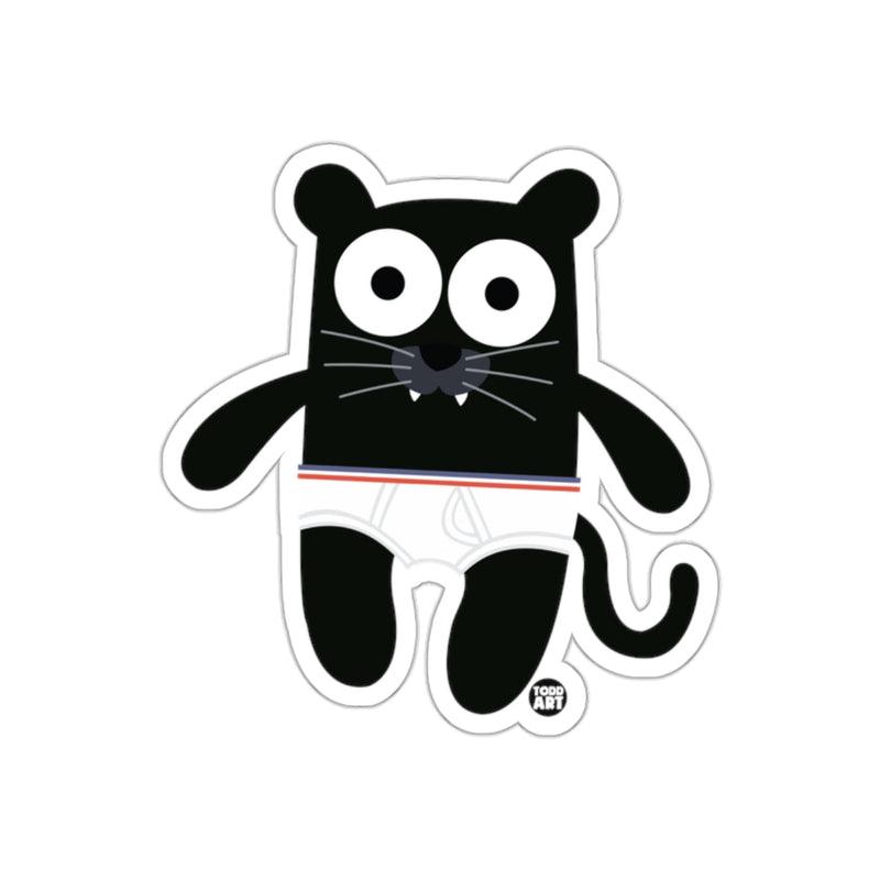Load image into Gallery viewer, Funny Cartoon Black Cat Sticker in Underwear Design
