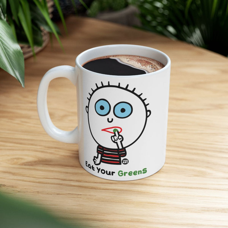 Load image into Gallery viewer, Cute Cartoon Character Eat Your Greens Mug
