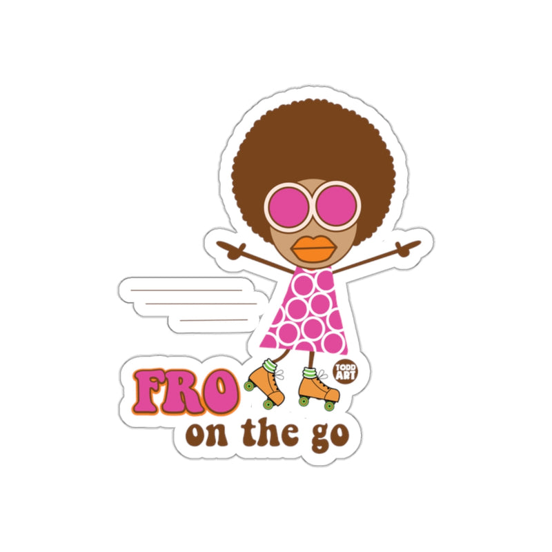 Load image into Gallery viewer, Fro On The Go Retro Rolled Skating Sticker
