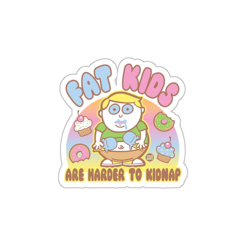 Load image into Gallery viewer, Fat Kids Are Harder to Kidnap Sticker with Cupcakes
