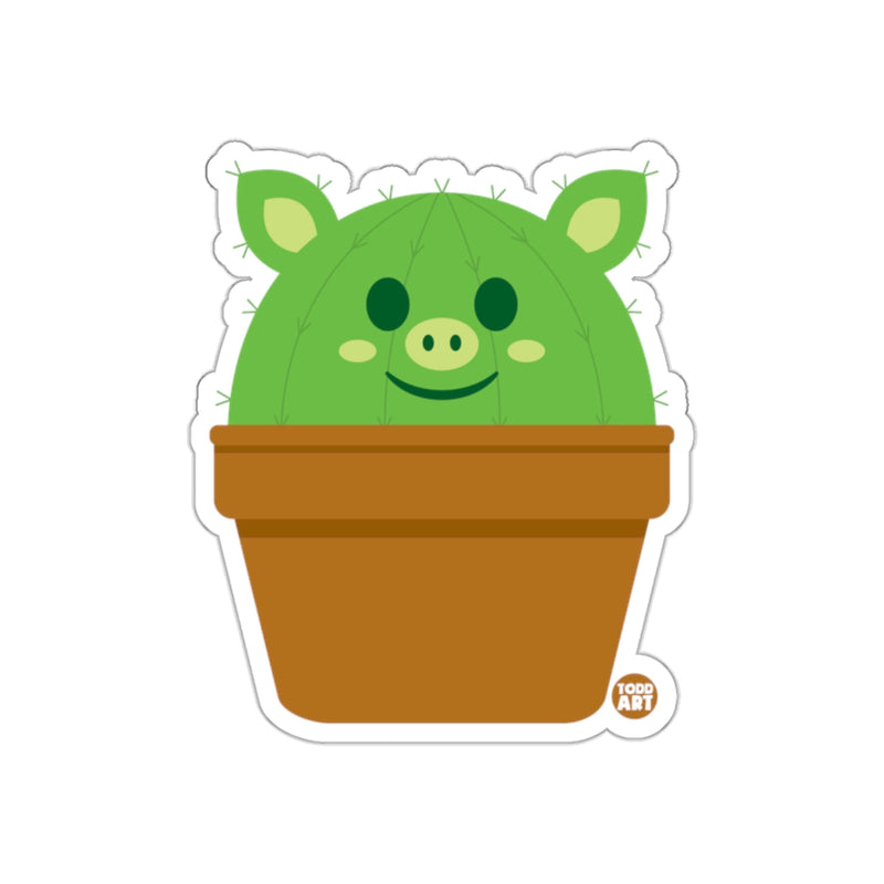 Load image into Gallery viewer, Cute Smiling Cactus with Pig Ears Sticker Product
