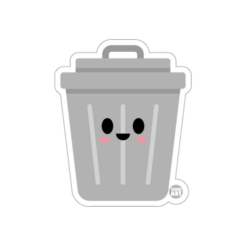 Load image into Gallery viewer, Smiling Trash Can Cartoon Design Sticker
