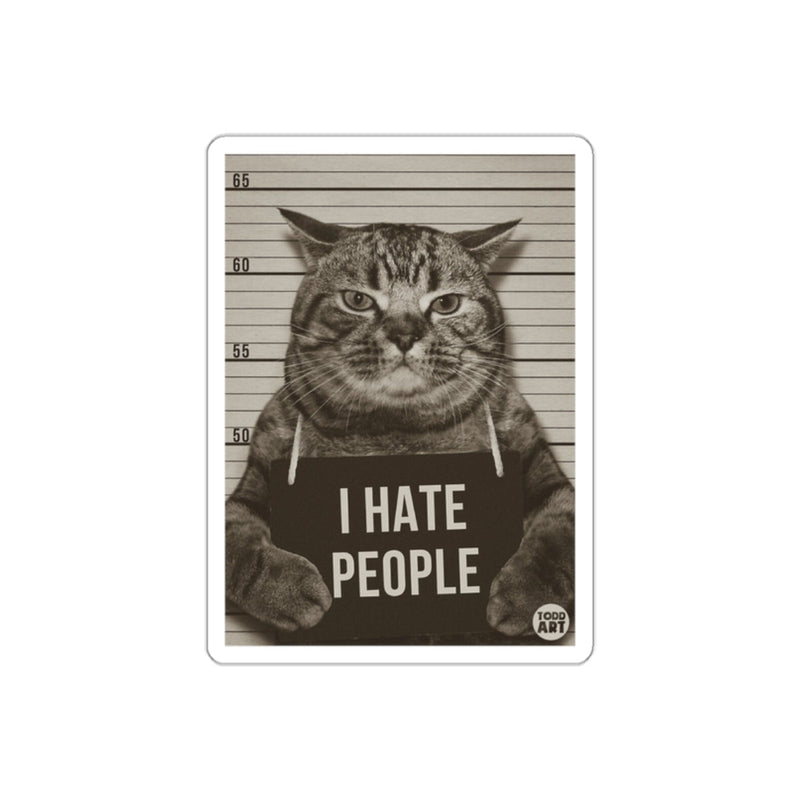 Load image into Gallery viewer, Funny Cat Mugshot I Hate People Design Print Poster
