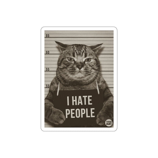 Funny Cat Mugshot I Hate People Design Print Poster