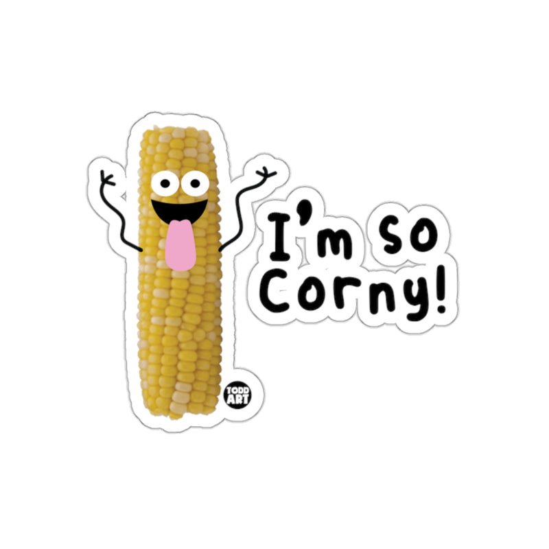 Load image into Gallery viewer, I'm So Corny Funny Corn Character Sticker Art
