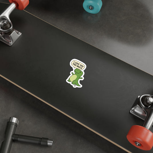 Cute Dinosaur Saying I Love You Sticker for Skateboard