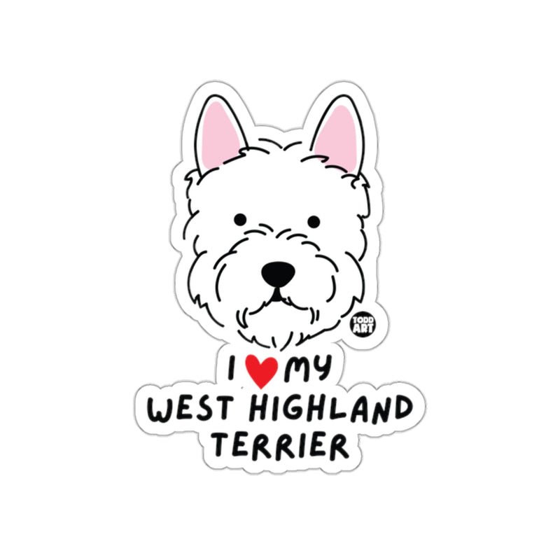 Load image into Gallery viewer, I Love My West Highland Terrier Sticker Design
