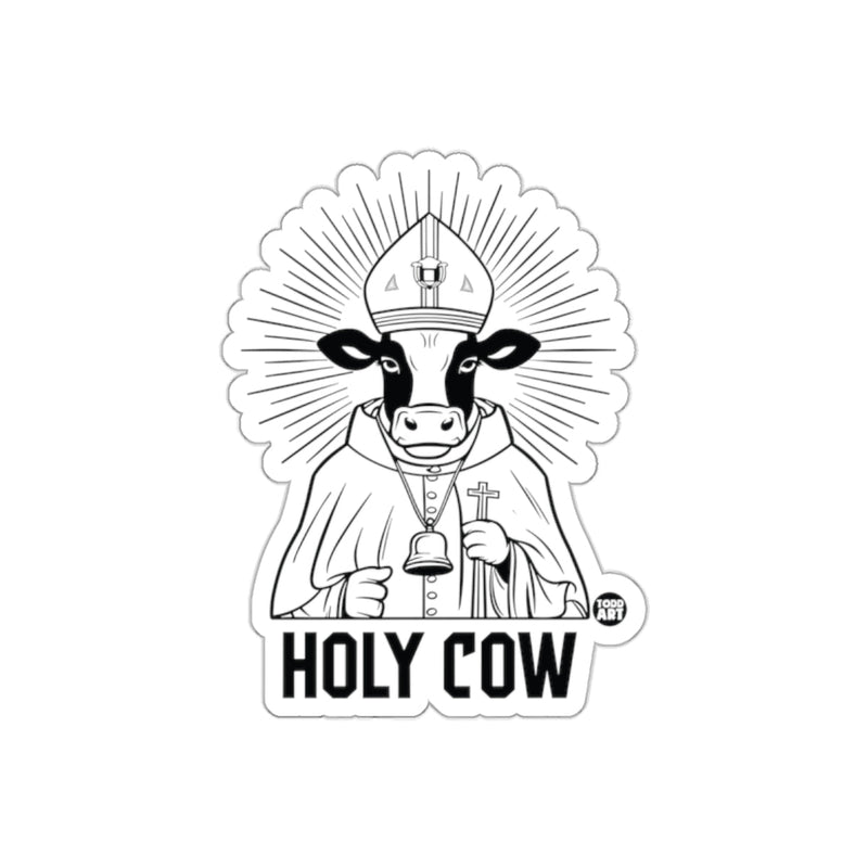 Load image into Gallery viewer, Holy Cow Sticker Funny Divine Animal Artwork
