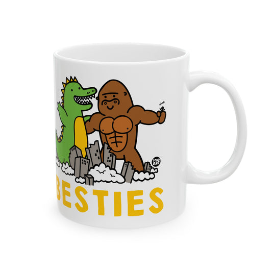 Besties Godzilla King Kong Mug, Funny Godzilla Coffee Mug, Funny Kong Mug