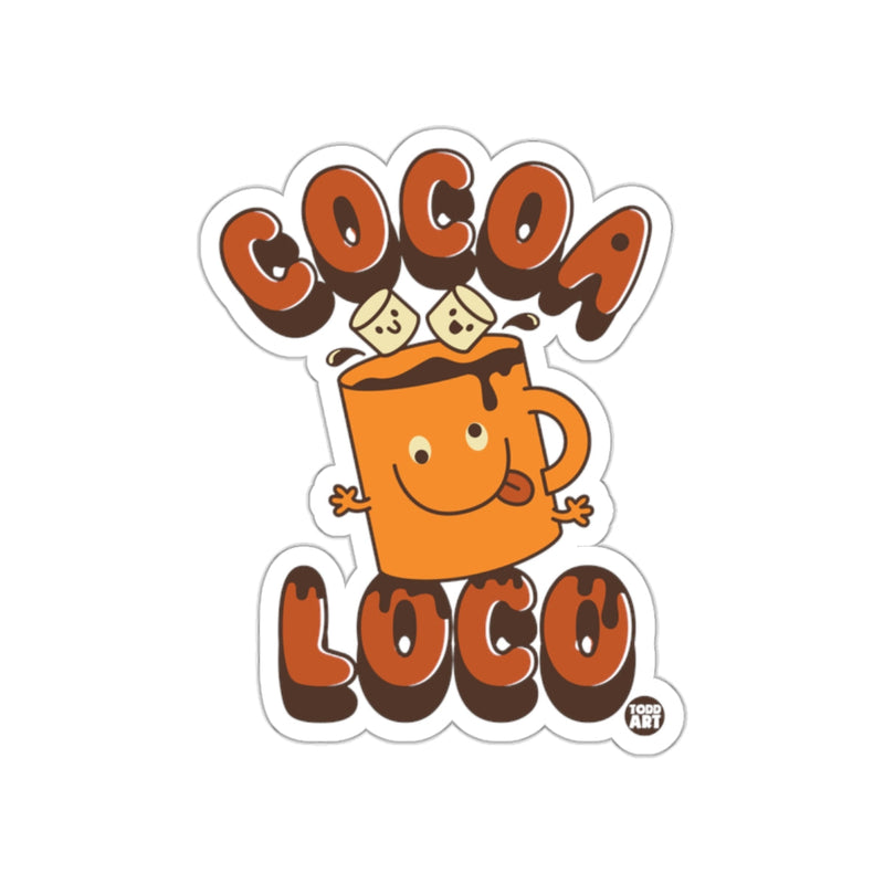 Load image into Gallery viewer, Cocoa Loco Smiling Hot Chocolate Mug Sticker
