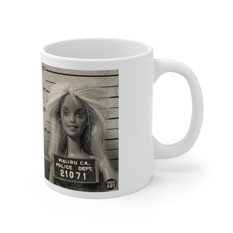 Load image into Gallery viewer, Barbie Mugshot Mug, Funny Cow Mug, Sarcastic Cow Mug, Funny Moody Hump Day Mug
