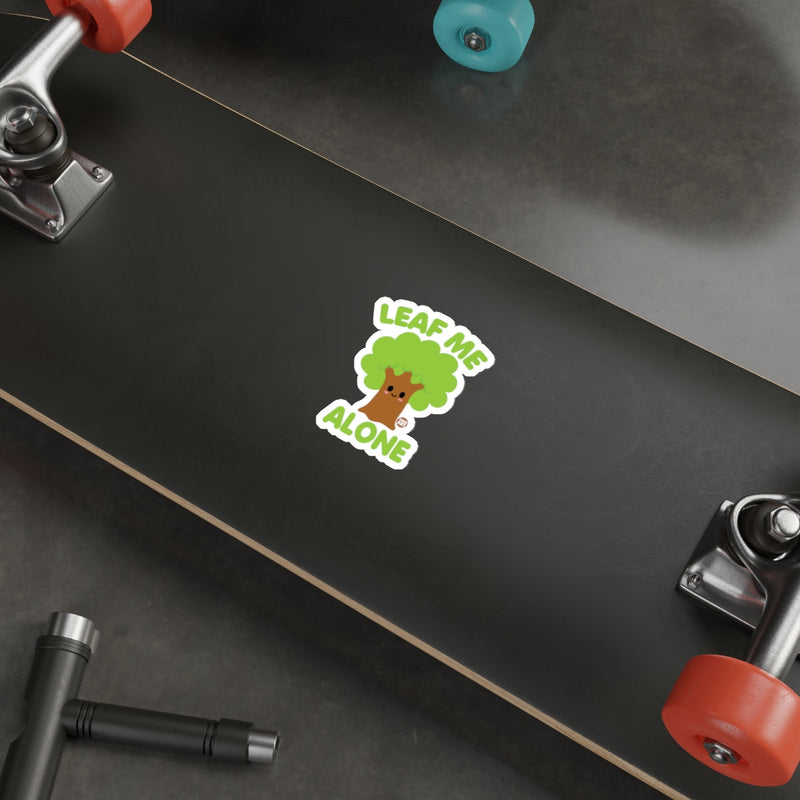 Load image into Gallery viewer, Leaf Me Alone Cute Tree Funny Pun Graphic sticker
