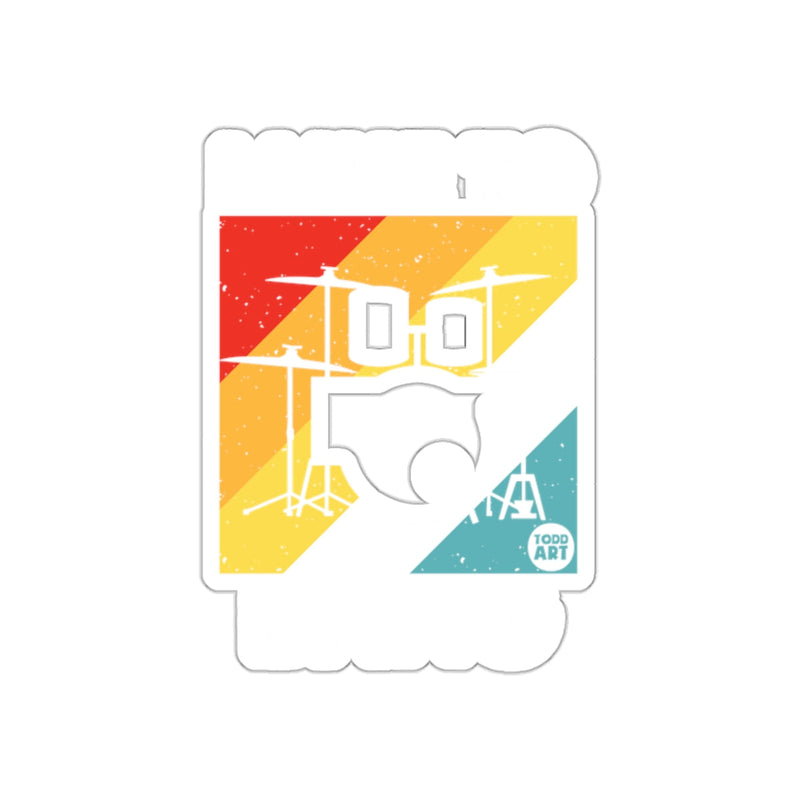 Load image into Gallery viewer, Retro Drums and Rainbow Graphic Sticker
