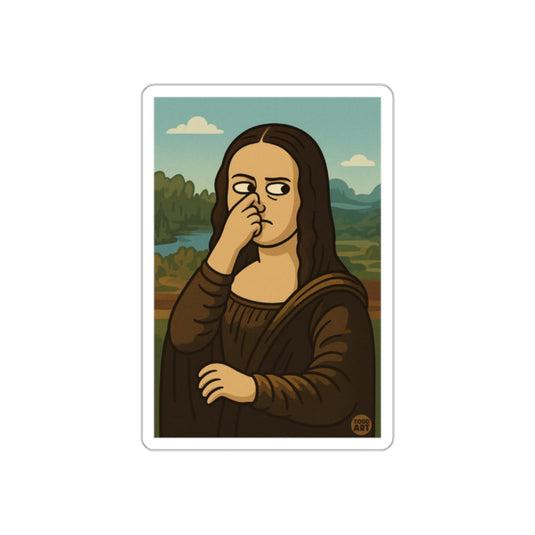 Mona Lisa with a Quirky Twist Picking Nose sticker