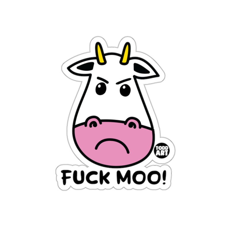 Load image into Gallery viewer, Angry Cow Fuck Moo Sticker Todd Art Design
