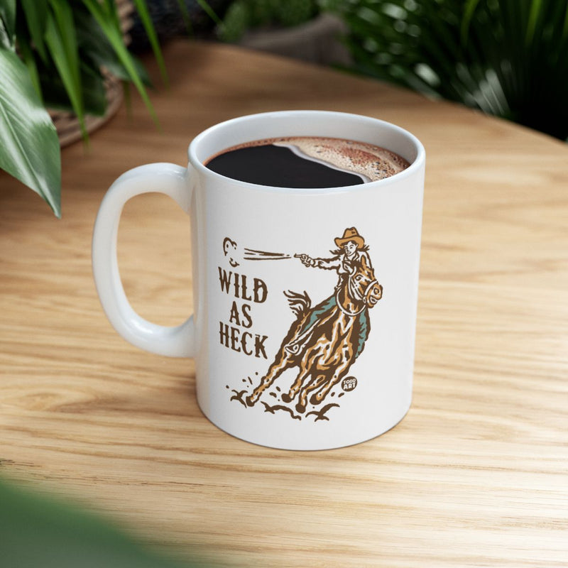 Load image into Gallery viewer, Wild As Heck Cowboy Riding Horse Coffee Mug
