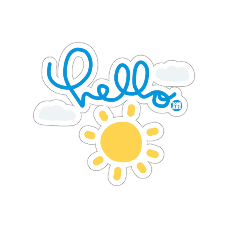 Load image into Gallery viewer, Hello Sun and Clouds Design Todd Art Sticker
